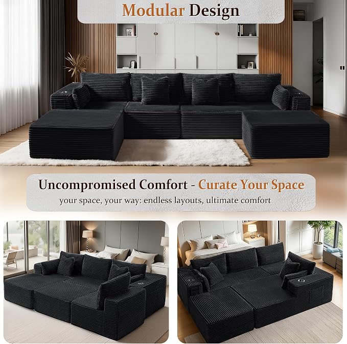 37" Cloud Sectional Couch Ottoman - Image 6
