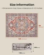 AMADA HOMEFURNISHING 9x12 Washable Area Rug, Low-Profile Large Area Rug - Image 2