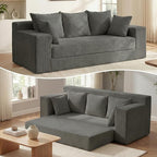 Convertible Sofa Bed, 5 in 1 Small Boneless Couch Pull Out Loveseat Sleeper Sofa by AOLVDOW