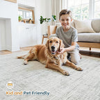 8x10 Washable Area Rug for Living Room Bedroom: Non-Slip Modern White Gray | - Image 6