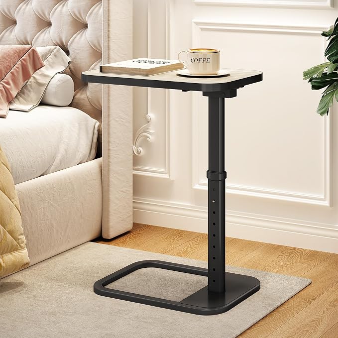Driftwood Grey TV Tray Table, Adjustable Height & Rounded Metal Corners - Image 2