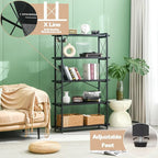HCHQHS Bookshelf, 5-Tier Industrial Bookcase, Freestanding Tall Bookshelves - Image 7