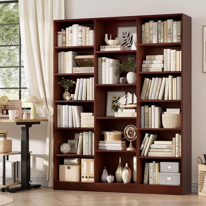 FACBOTALL Triple Wide Bookshelf, 6 Tier Large Bookshelf, Bookcase - Image 6