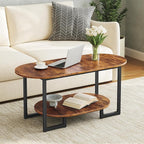HOOBRO Coffee Table for Living Room, Oval Small Coffee Table by HOOBRO