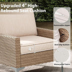 Jing's Villa 4-Piece Outdoor Sectional Sofa Set, All-Weather Wicker Patio - Image 3