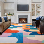 Area Rug 4x6 Candy Rug Washable Rugs Non Slip Low Pile Small Carpet - Image 2