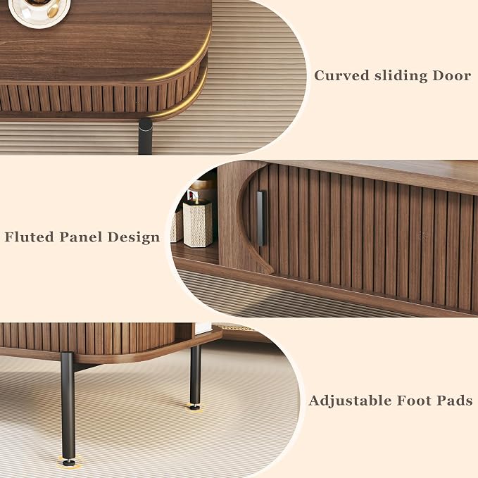 Coffee Table, 39.4" Mid Century Modern Coffee Tables - Image 5