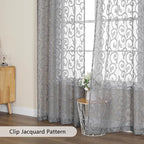Furman Sheer Charcoal Gray Curtains 90 inches Long - Image 4