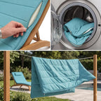 Quilted Chaise Lounge Outdoor Patio Furniture Cushions | Water-Resistant Patio - Image 5