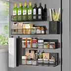 Magnetic Spice Rack for Refrigerator, 6 Pack 100% Metal Strong Magnet Shelf by DTUQYX