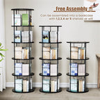 ALLSTAND Rotating Bookshelf, 4 Tier Spinning Bookshelf Tower, 360° Display - Image 5