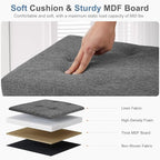 DUMOS 30 Inch Folding Storage Ottoman Bench, Large Hidden Storage Chest - Image 5