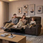 MCombo 87.8" Wall Hugger Power Reclining Sofa, 3-Seat Triple Recliner Couch - Image 2
