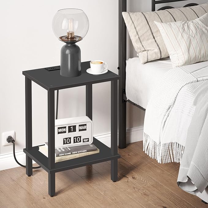 TUTOTAK End Table with Charging Station, Side Table with USB Ports and Outlets - Image 7