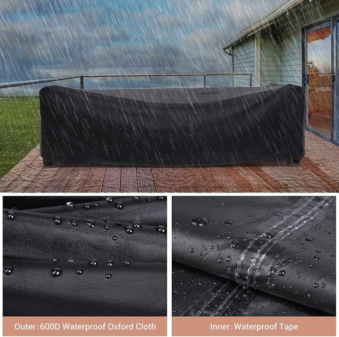 Mrrihand Patio Furniture Set Cover Waterproof, Outdoor Sectional Sofa Set Cover - Image 5