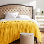KMUSET Fleece Blanket Honey Yellow Lightweight Super Soft Cozy Fuzzy Bed - Image 4