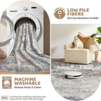 UERMEI Square Area Rugs : Washable 6x6 Neutral Modern Abstract Carpet - Image 8