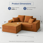 Cloud Modular Sectional Sofa, Comfy Boneless Couch - Image 3