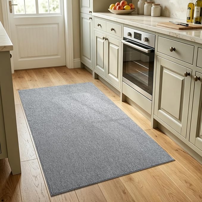 3x5 Grey Area Rug Washable Non-Slip Soft Thin - Image 2