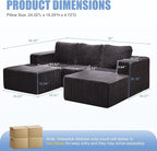 Hobestluk Modular Sectional Sofa Memory Foam Couch Oversized Sectional Sofa - Image 2