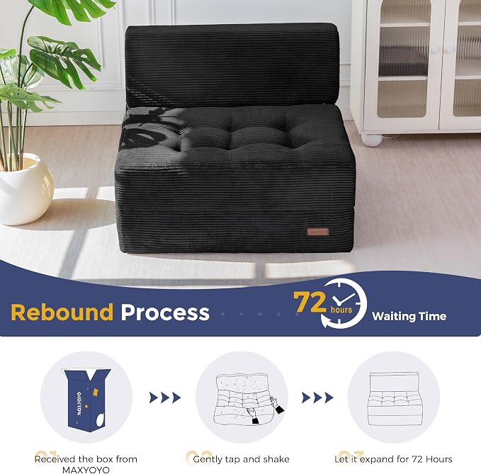 MAXYOYO 8" Folding Sofa Bed, Fold Out Chair Bed Sleeper Chair, Convertible - Image 8