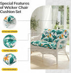1 MIDDLE ONE Wicker Chair Cushions 3 Pieces Set - Image 5