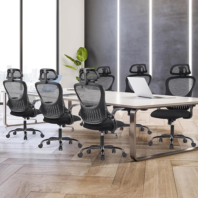 Sweetcrispy Office Computer Desk Chair, Ergonomic High-Back Mesh Rolling Work - Image 7