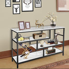 AT-VALY Console Table with Storage Shelves, Sofa Table Entryway Table with Faux - Image 5