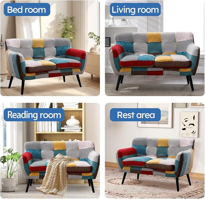 Bonzy Home Modern Colorful 3 Piece Coroful Fabric Sofa Set, Included Accent - Image 7