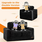 MAXYOYO Extra Wide Kids Bean Bag Chair, Comfy Faux Fur Bean Bag Sofa - Image 6