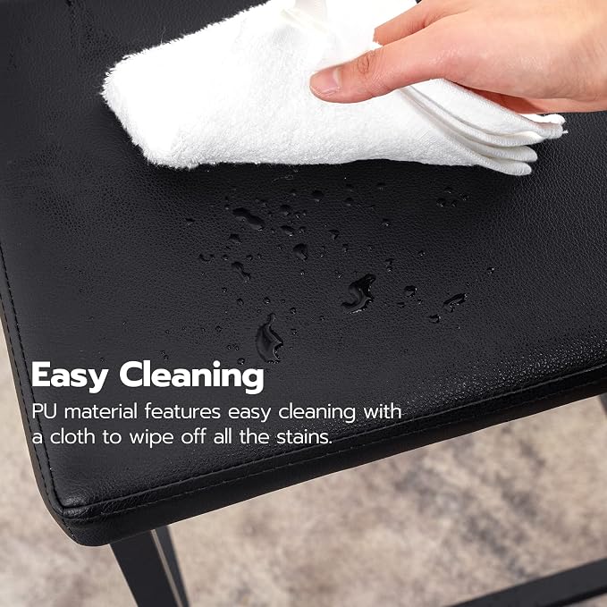 HOOBRO Bar Stools, Counter Height Stools, Saddle Barstools - Image 9