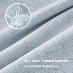 MIULEE 100% Blackout Linen Curtains 42 x 63 Inch Chambray Blue 2 Panels | - Image 3