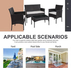 Shintenchi 4 Piece Outdoor Patio Furniture Sets, Small Wicker Patio - Image 4