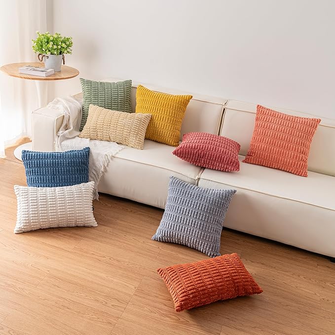Aegero Pack of 2 Corduroy Decorative Throw Pillow Covers 12x24 Inch - Image 5