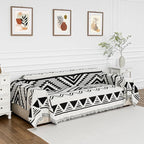 MYSKY HOME Boho Couch Cover for Dogs Washable Black Rhombic Couch Sofa - Image 2