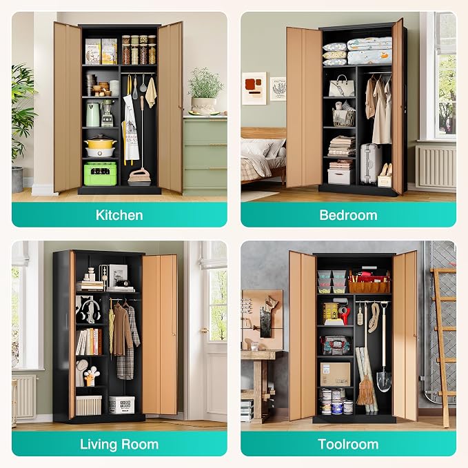 SISESOL Wide & Deep Metal Storage Cabinet - Image 4
