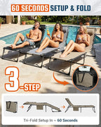 KingCamp Lounge Chair Outdoor, 400LBS Tanning Chairs - Image 9