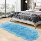 SERISSA 2x6 Fluffy Sky Blue Faux Fur Area Rug - Image 2