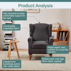 Coffee Table & Armchair Set, High-Back Wingback Chair - Image 5