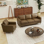 Kingfun Living Room Furniture Sets, 3 Seater Couch and Armchair, Mid Century - Image 7