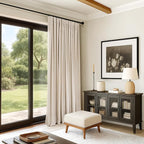 INOVADAY Linen Textured 100% Blackout Sliding Door Curtains 102x96 Oatmeal | 1 - Image 7