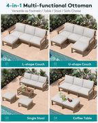 SERWALL Outdoor Ottoman with Cushions - Image 5
