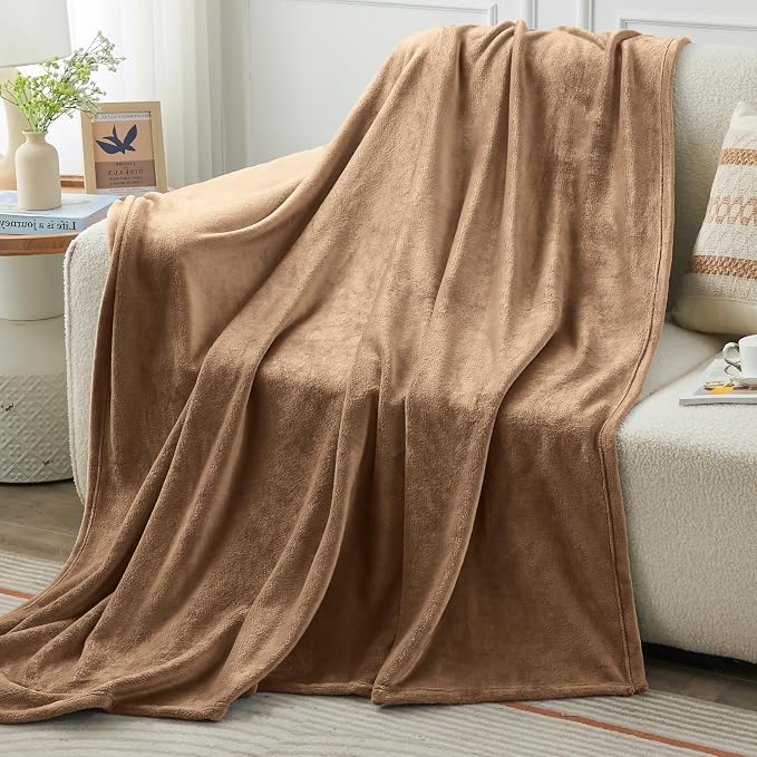 KMUSET Fleece Blanket Grey Queen Size Lightweight Cozy Plush Microfiber Solid - Image 3