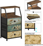 Tohomeor Dresser with Fabric Drawers Nightstand with 2 Tier Shelf Storage Tower - Image 5