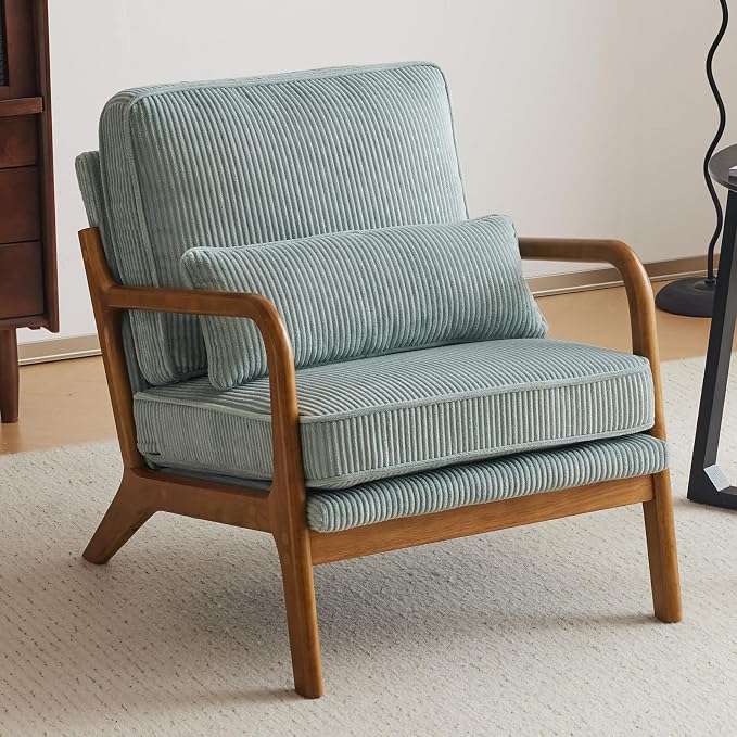 VINGLI Upgraded Premium Corduroy Accent Chair, Upholstered Arm Chair, Solid by VINGLI