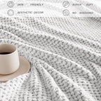 Exclusivo Mezcla Soft Waffle Fleece Bed Blanket King Size, Heather Gray | - Image 4