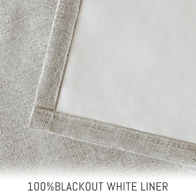 Yakamok Oatmeal Linen Textured Curtains 90 Inches Long - Image 3