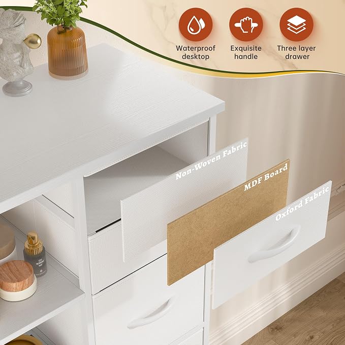 EnHomee 51" H White Dresser - Image 7