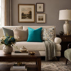 GIGIZAZA Teal Velvet Pillow Covers 22x22 Decorative Pillows Pack of 2 | Blue - Image 2