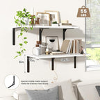 Fun Memories Floating Shelves for Wall, 12 Inch Deep Floating Shelves Set of 2 - Image 4